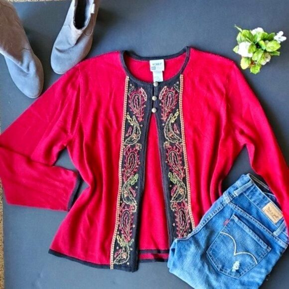 Vintage Koret Christmas Cardigan - Picture 1 of 8